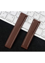 Genuine Real Leather Watch Band Watchband For Breitling Strap For Bentley World Avenger Bentley Strap 20mm 22mm 24mm Logo