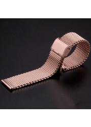 Fine Mesh Watch Strap Stainless Steel Milanese Strap Mesh Wristband 1.0 Wire Buckle Watch Strap Accessories 18mm 20mm 22mm 24mm