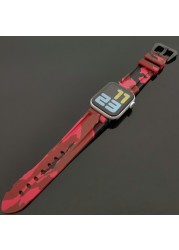 Silicone Camouflage Watch Strap for Apple Watch 42mm 44mm 45mm for iWatch Series 4/5/6/SE/7 38mm 40mm 41mm Military Bracelet