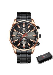 New Watches Men Luxury Brand CURREN Quartz Men's Watch Sport Waterproof Wristwatches Chronograph Date Relogio Masculino