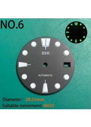 Nh35 watch double dial new C3 luminous modified craft watch skx007 SKX006 small millimeter 28.5mm abalone nh35 universal