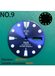 Nh35 watch double dial new C3 luminous modified craft watch skx007 SKX006 small millimeter 28.5mm abalone nh35 universal