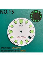 Nh35 watch double dial new C3 luminous modified craft watch skx007 SKX006 small millimeter 28.5mm abalone nh35 universal