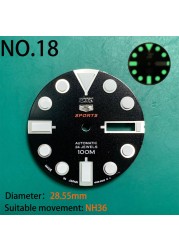 Nh35 watch double dial new C3 luminous modified craft watch skx007 SKX006 small millimeter 28.5mm abalone nh35 universal