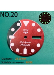 Nh35 watch double dial new C3 luminous modified craft watch skx007 SKX006 small millimeter 28.5mm abalone nh35 universal