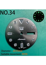 Nh35 watch double dial new C3 luminous modified craft watch skx007 SKX006 small millimeter 28.5mm abalone nh35 universal