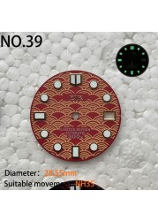 Nh35 watch double dial new C3 luminous modified craft watch skx007 SKX006 small millimeter 28.5mm abalone nh35 universal