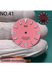 Nh35 watch double dial new C3 luminous modified craft watch skx007 SKX006 small millimeter 28.5mm abalone nh35 universal