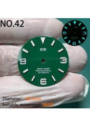 Nh35 watch double dial new C3 luminous modified craft watch skx007 SKX006 small millimeter 28.5mm abalone nh35 universal