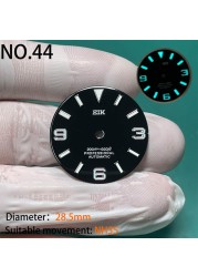 Nh35 watch double dial new C3 luminous modified craft watch skx007 SKX006 small millimeter 28.5mm abalone nh35 universal