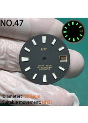 Nh35 watch double dial new C3 luminous modified craft watch skx007 SKX006 small millimeter 28.5mm abalone nh35 universal