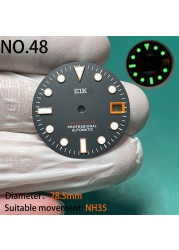 Nh35 watch double dial new C3 luminous modified craft watch skx007 SKX006 small millimeter 28.5mm abalone nh35 universal