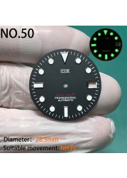 Nh35 watch double dial new C3 luminous modified craft watch skx007 SKX006 small millimeter 28.5mm abalone nh35 universal