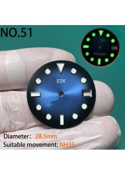 Nh35 watch double dial new C3 luminous modified craft watch skx007 SKX006 small millimeter 28.5mm abalone nh35 universal