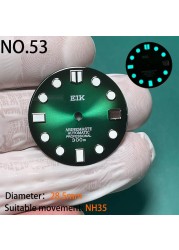 Nh35 watch double dial new C3 luminous modified craft watch skx007 SKX006 small millimeter 28.5mm abalone nh35 universal