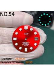 Nh35 watch double dial new C3 luminous modified craft watch skx007 SKX006 small millimeter 28.5mm abalone nh35 universal