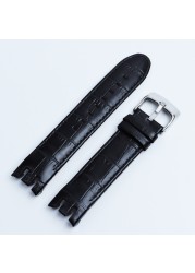 Top Quality Genuine Leather Watch Band for Strap Holder YRS403 412 402G 21mm Watchband Curved End Watches Bracelet Logo Buckle