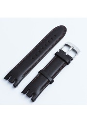 Top Quality Genuine Leather Watch Band for Strap Holder YRS403 412 402G 21mm Watchband Curved End Watches Bracelet Logo Buckle