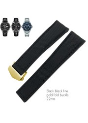 20mm 22mm Canvas Nylon Leather Watch Strap Fold Buckle Black Watch Band For Tag Heuer Carrera AQUARACER Watch Bracelets For Men