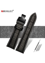 Watch Strap 23mm 24mm 26mm 28mm Big Width Black Brown Mens Crocodile Genuine Leather Watch Strap Band Bracelets Free Shipping