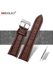 Watch Strap 23mm 24mm 26mm 28mm Big Width Black Brown Mens Crocodile Genuine Leather Watch Strap Band Bracelets Free Shipping