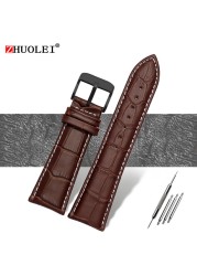 Watch Strap 23mm 24mm 26mm 28mm Big Width Black Brown Mens Crocodile Genuine Leather Watch Strap Band Bracelets Free Shipping