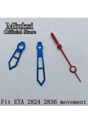 Miuksi Silver Blue Watch Green Hands Luminous Hands Fit NH35 NH36 ETA 2824 2836 Miyota 8205 8215 821A Mingzhu 2813 3804 Movement