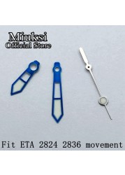 Miuksi Silver Blue Watch Green Hands Luminous Hands Fit NH35 NH36 ETA 2824 2836 Miyota 8205 8215 821A Mingzhu 2813 3804 Movement