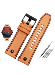 Genuine Leather Watchband for Diesel Watch Strap DZ4476/4482 DZ7408 7406 4318 Strap 22 24 26 28mm Big Size Men Wrist Watch Band