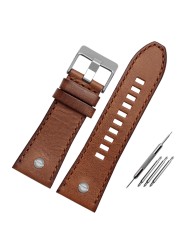 Genuine Leather Watchband for Diesel Watch Strap DZ4476/4482 DZ7408 7406 4318 Strap 22 24 26 28mm Big Size Men Wrist Watch Band