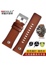 Genuine Leather Watchband for Diesel Watch Strap DZ4476/4482 DZ7408 7406 4318 Strap 22 24 26 28mm Big Size Men Wrist Watch Band