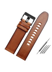 Genuine Leather Watchband for Diesel Watch Strap DZ4476/4482 DZ7408 7406 4318 Strap 22 24 26 28mm Big Size Men Wrist Watch Band