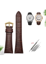 For any brand watchband watch strap 25mm large width black brown mens cowhide genuine leather bracelet waterproof bracelets & tools
