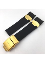 High quality rubber silicone watch band, two styles of design, foldable clasp, suitable for Ulysse Nardin watch, 22mm, 25mm