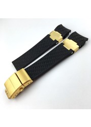 High quality rubber silicone watch band, two styles of design, foldable clasp, suitable for Ulysse Nardin watch, 22mm, 25mm