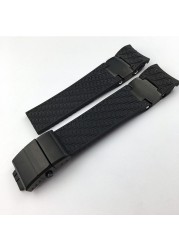 High quality rubber silicone watch band, two styles of design, foldable clasp, suitable for Ulysse Nardin watch, 22mm, 25mm