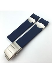 High quality rubber silicone watch band, two styles of design, foldable clasp, suitable for Ulysse Nardin watch, 22mm, 25mm