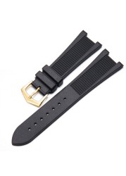 High Quality 25mm Rubber Silicone Watch Strap for Patek PP 5711/5712G Nautilus Wristband Men Women Dedicated Prong Bracelet