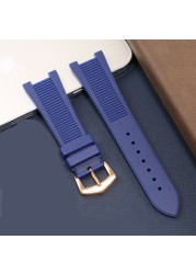 High Quality 25mm Rubber Silicone Watch Strap for Patek PP 5711/5712G Nautilus Wristband Men Women Dedicated Prong Bracelet