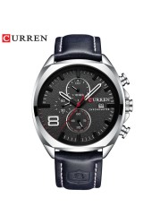 CURREN Fashion Business Men Leather Watches Analog Quartz Watch Men Sports Military Waterproof Dropshipping Male Wristwatch