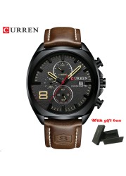 CURREN Fashion Business Men Leather Watches Analog Quartz Watch Men Sports Military Waterproof Dropshipping Male Wristwatch