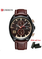 CURREN Fashion Business Men Leather Watches Analog Quartz Watch Men Sports Military Waterproof Dropshipping Male Wristwatch