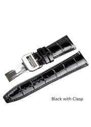 20mm 22mm Italian cowhide watch strap needle folding buckle lock leather watch strap suitable for IWC Portugal watch series