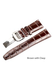 20mm 22mm Italian cowhide watch strap needle folding buckle lock leather watch strap suitable for IWC Portugal watch series