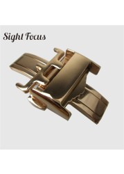 12 14 16 18 20mm Stainless Steel Butterfly Buckle for Longines Master Leather Watchband Folding Clasp Accessory Backlink Parts