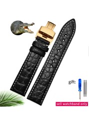 Crocodile crocodile leather strap for Longines Master Omega men and women butterfly clasp watchband 12 14 16 18 20 22 24mm