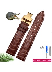 Crocodile crocodile leather strap for Longines Master Omega men and women butterfly clasp watchband 12 14 16 18 20 22 24mm