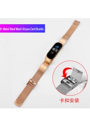 Metal Bracelet for Mi Band 2 3 4 5 6 NFC Stainless Steel Replacement Strap for Xiaomi Mi Band 5 Band4 Strap Miband 5 Accessories