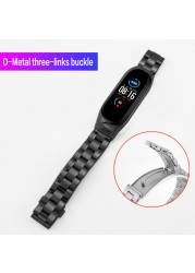 Metal Bracelet for Mi Band 2 3 4 5 6 NFC Stainless Steel Replacement Strap for Xiaomi Mi Band 5 Band4 Strap Miband 5 Accessories