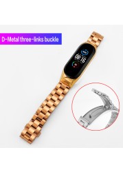 Metal Bracelet for Mi Band 2 3 4 5 6 NFC Stainless Steel Replacement Strap for Xiaomi Mi Band 5 Band4 Strap Miband 5 Accessories